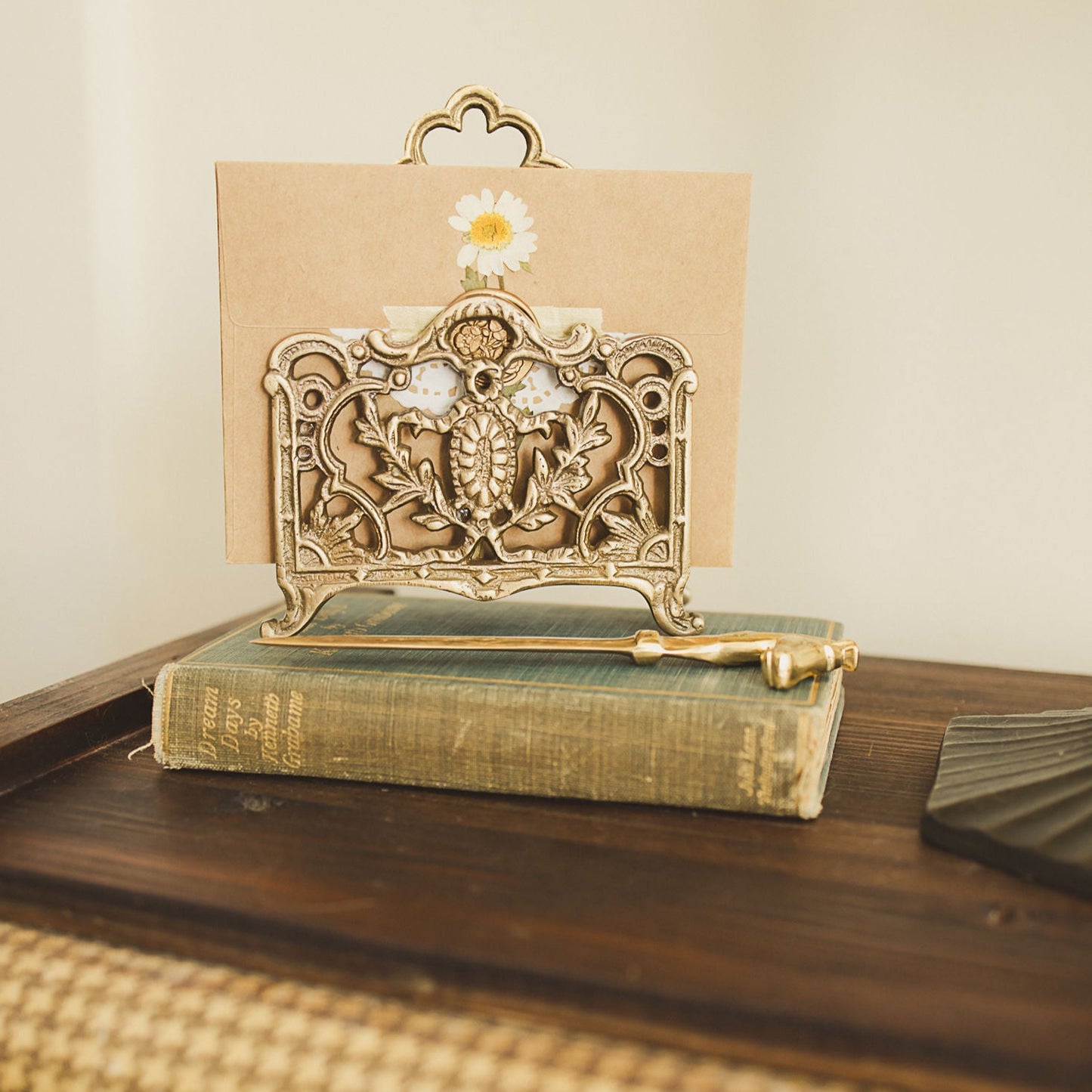 Antiqued Brass Napkin Holder