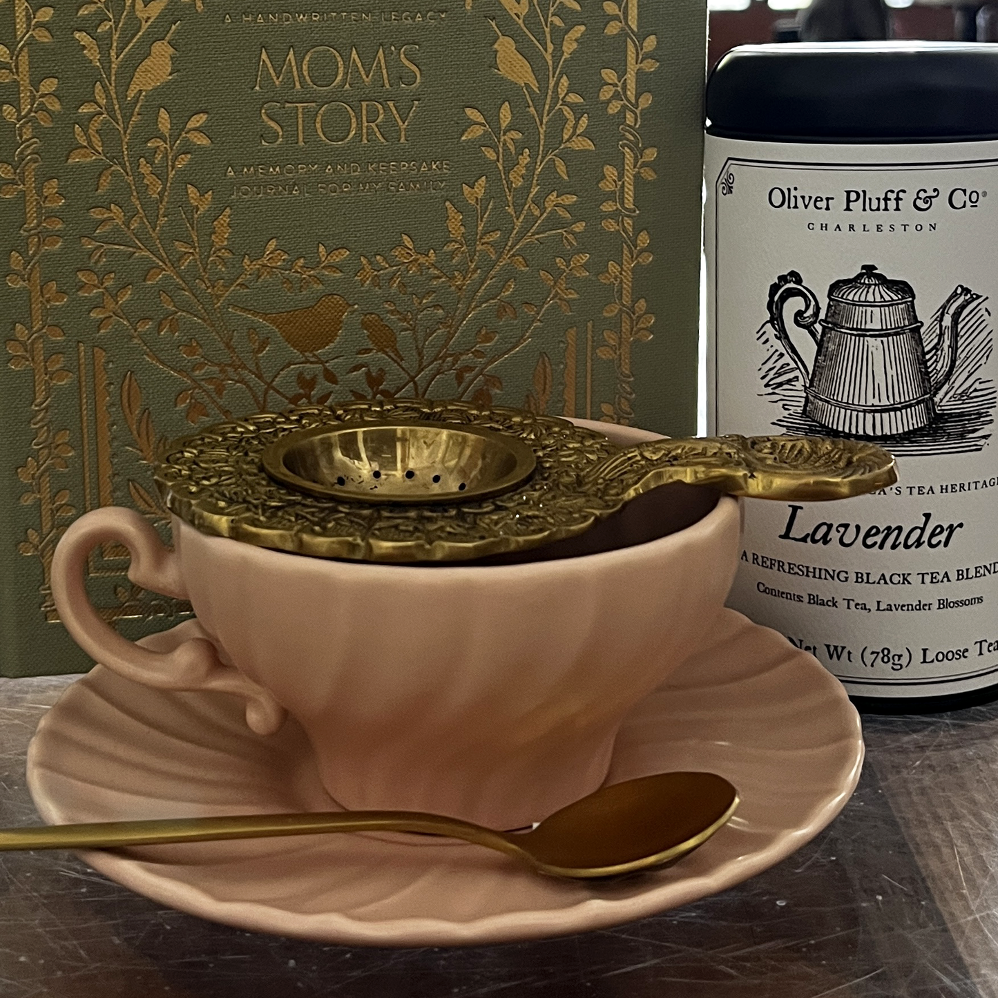 Antiqued Brass Tea Strainer