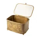 Etched metal footed box with beveled glass lid