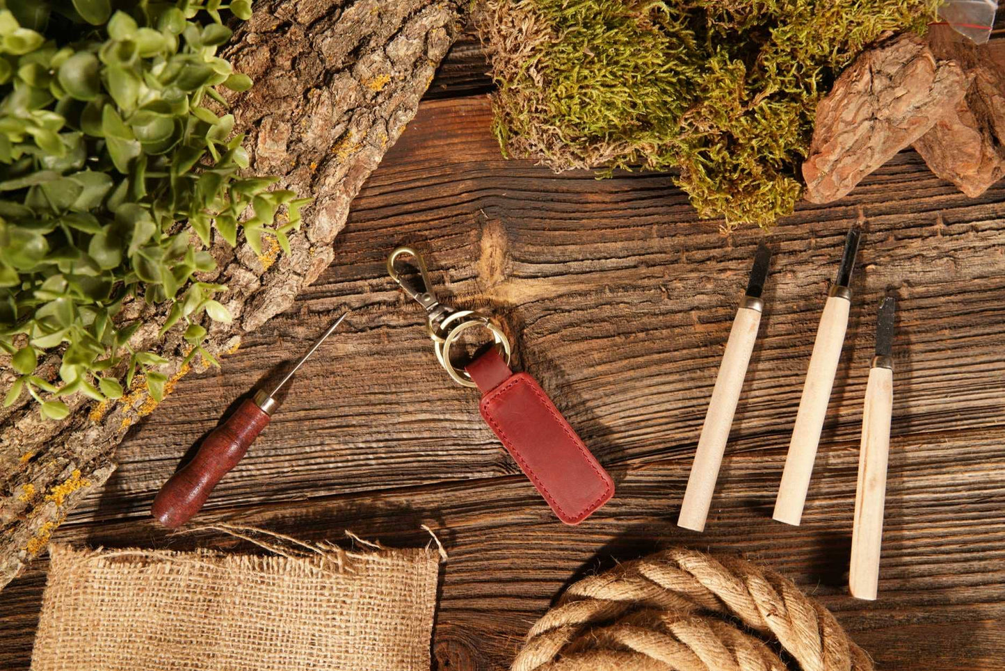 Leather Keychain, Geniune Leather Keychain