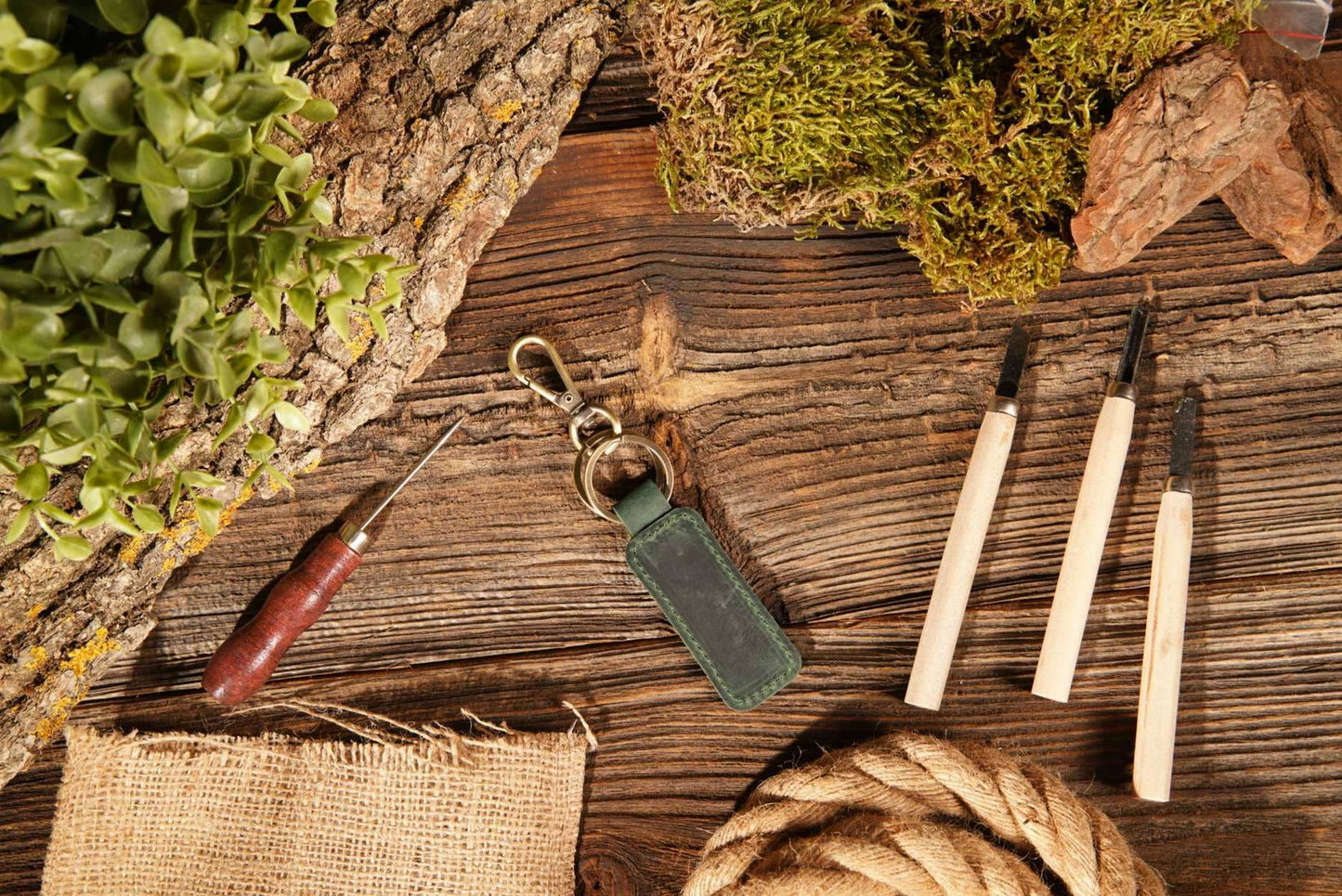 Leather Keychain, Geniune Leather Keychain
