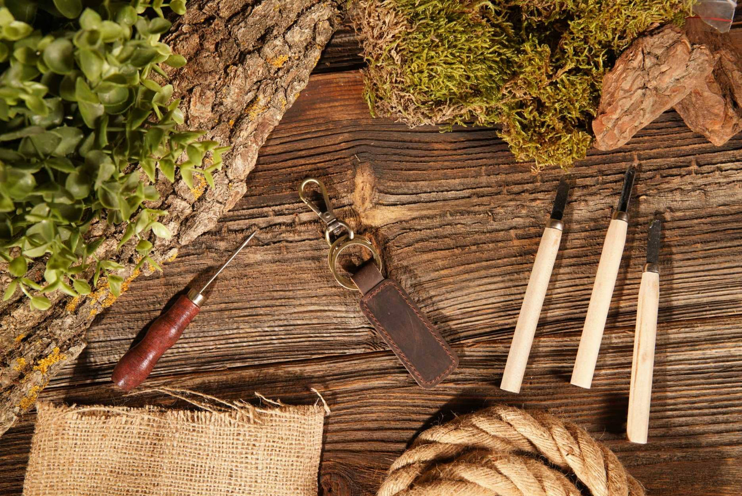 Leather Keychain, Geniune Leather Keychain