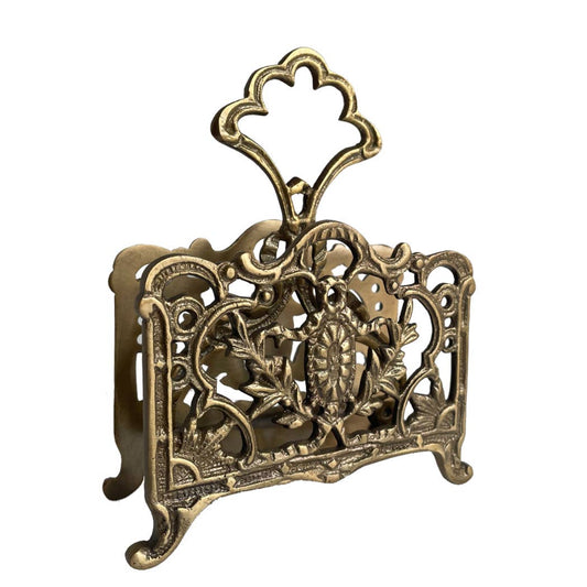 5" Antiqued Brass Napkin or Letter Holder